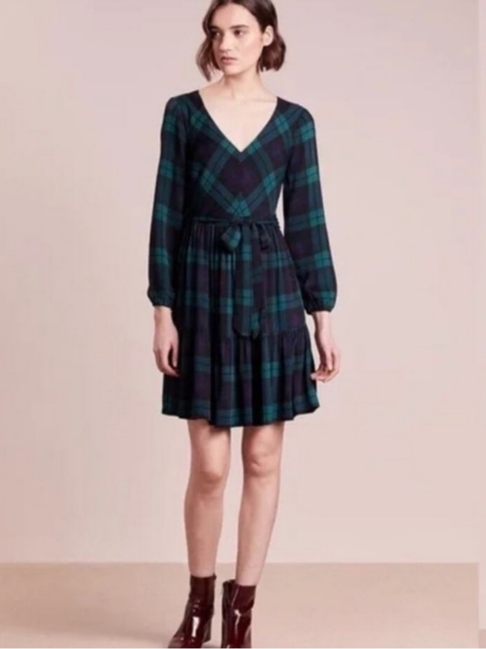 J. Crew Drapey Blackwatch Tartan plaid dress H3169 - Picture 3 of 12